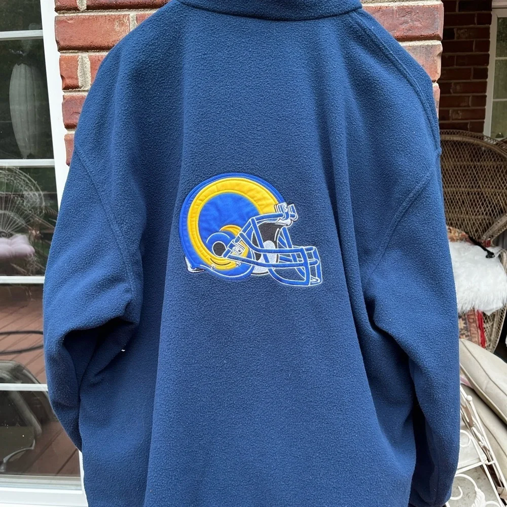 Rams reversible Fleece Jacket nylon - Navy Blue